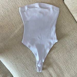 Out From Under Lilac Strapless Ribbed Bodysuit